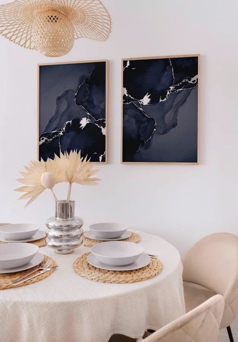 Ciemny Marmur Srebrny Zestaw 2 Plakatów 50x70cm