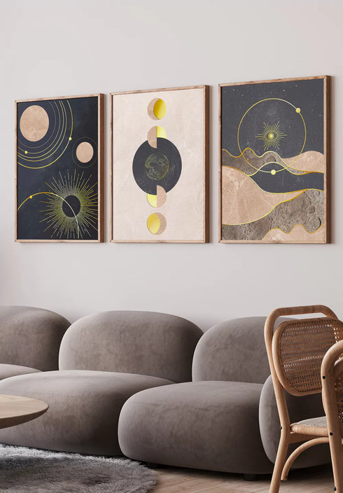Planety Na Orbicie Złoty Zestaw 3 Plakatów 50x70cm