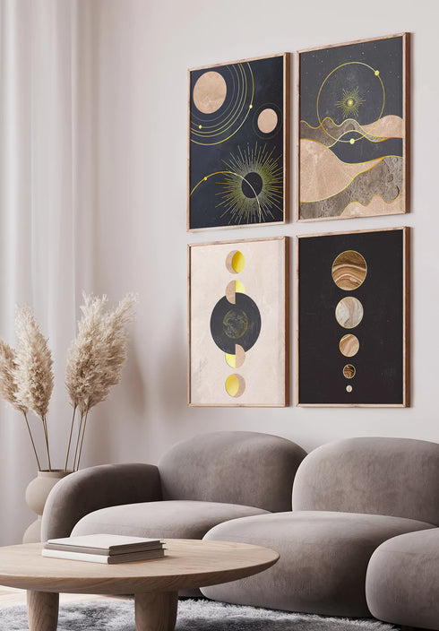 Planety Na Orbicie Złoty Zestaw 4 Plakatów 50x70cm