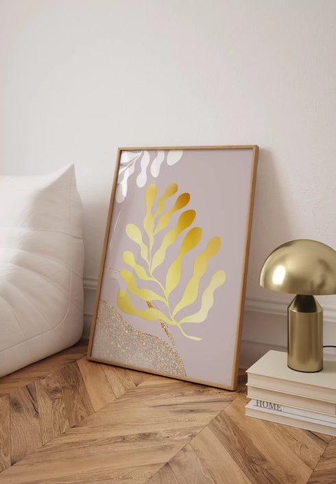 Złote Liście Złoty Plakat 50x70cm