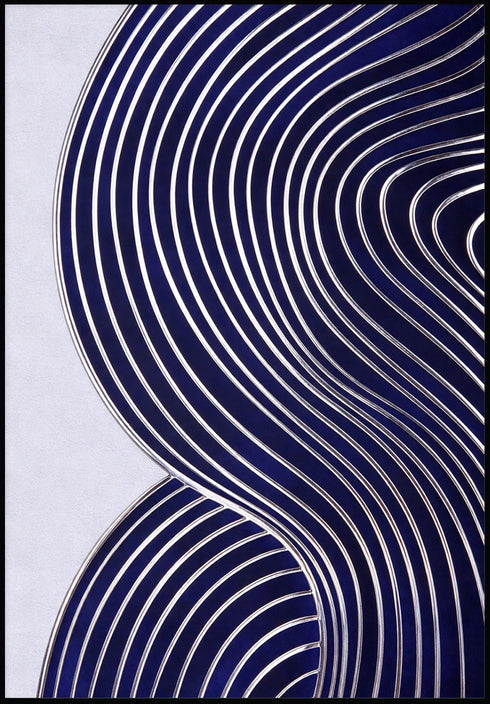 Japandi Line Art Lewy Srebrny Plakat 50x70cm