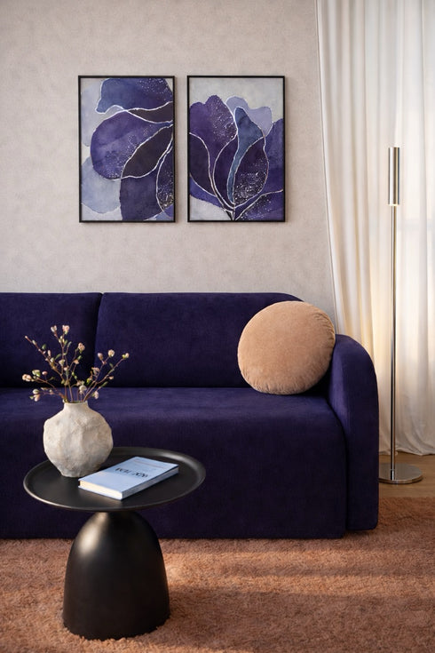 Granatowy Lotos Prawy Srebrny Plakat 50x70cm