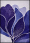 Granatowy Lotos Środkowy Srebrny Plakat 50x70cm