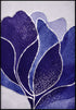 Granatowy Lotos Środkowy Srebrny Plakat 50x70cm