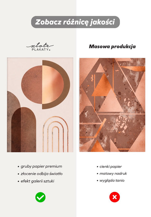 Karmelowy Nugat Lewy Rose Gold Plakat 50x70cm