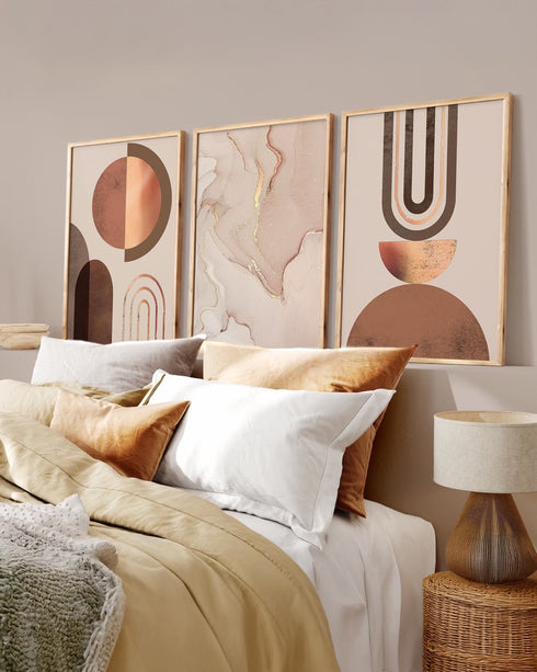 Koralowa Akwarela Lewy Wzór Rose Gold Plakat 50x70cm
