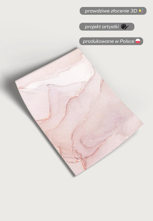 Koralowa Akwarela Lewy Wzór Rose Gold Plakat 50x70cm