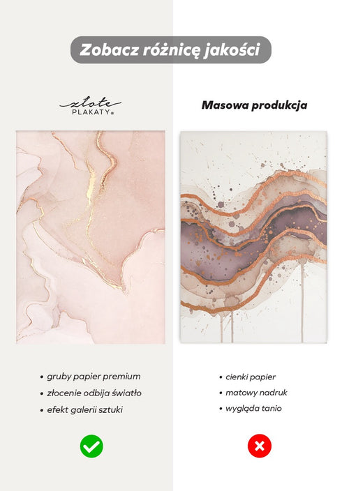 Koralowa Akwarela Prawy Wzór Rose Gold Plakat 50x70cm
