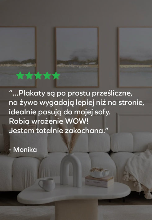 Kremowa Abstrakcyjna Linia Prawy Złoty Plakat 50x70cm
