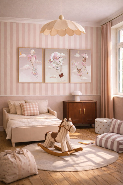 Latający Balon Złoty Plakat 50x70cm