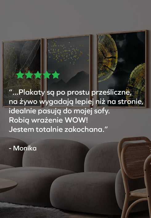 Liście Złoty Plakat 50x70cm