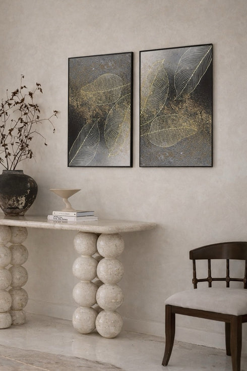 Liście Złoty Plakat 50x70cm