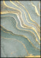 Miętowy Marmur Prawy Wzór Złoty Plakat 50x70cm