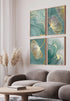 Miętowy Marmur Złoty Zestaw 4 Plakatów 50x70cm