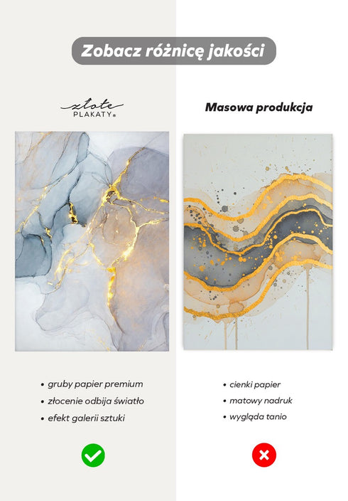 Pastelowe Akwarele Złoty Plakat 50x70cm