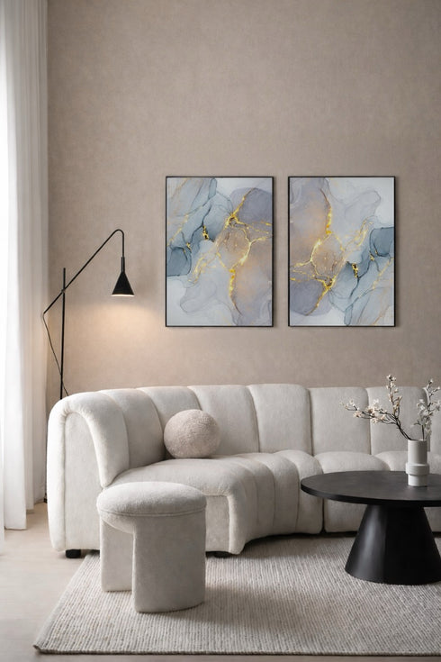 Pastelowe Akwarele Złoty Plakat 50x70cm