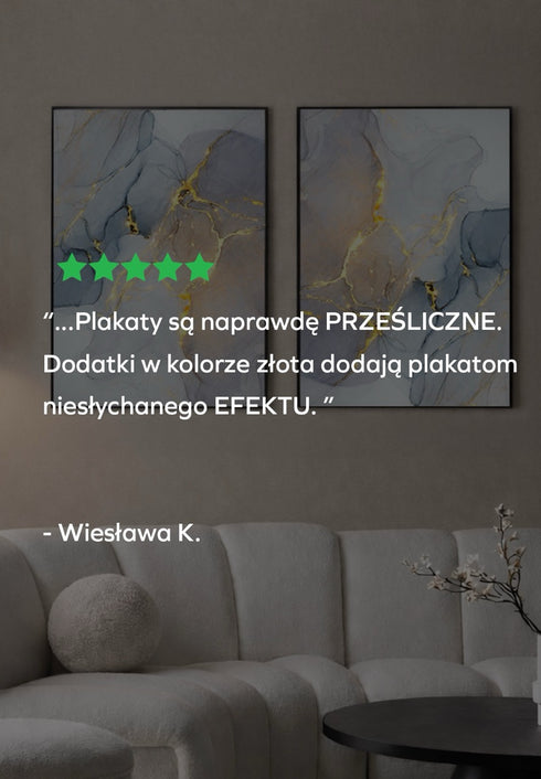 Pastelowe Akwarele Złoty Plakat 50x70cm
