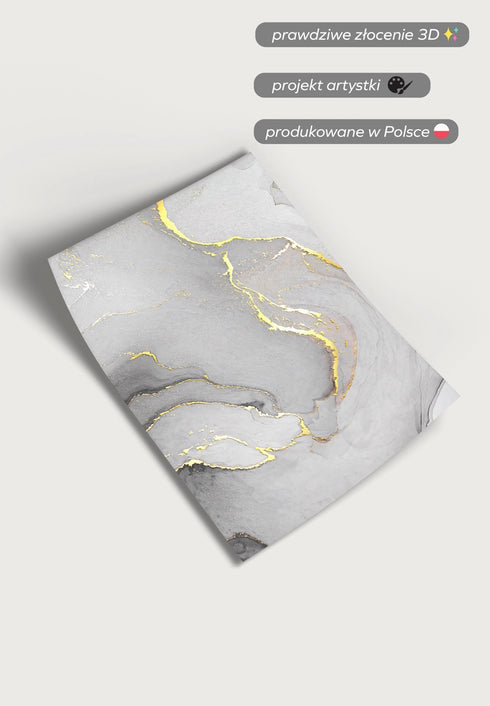 Szaro Pistacjowa Akwarela Lewy Złoty Plakat 50x70cm