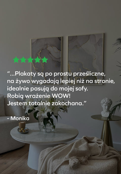 Szaro Pistacjowa Akwarela Lewy Złoty Plakat 50x70cm