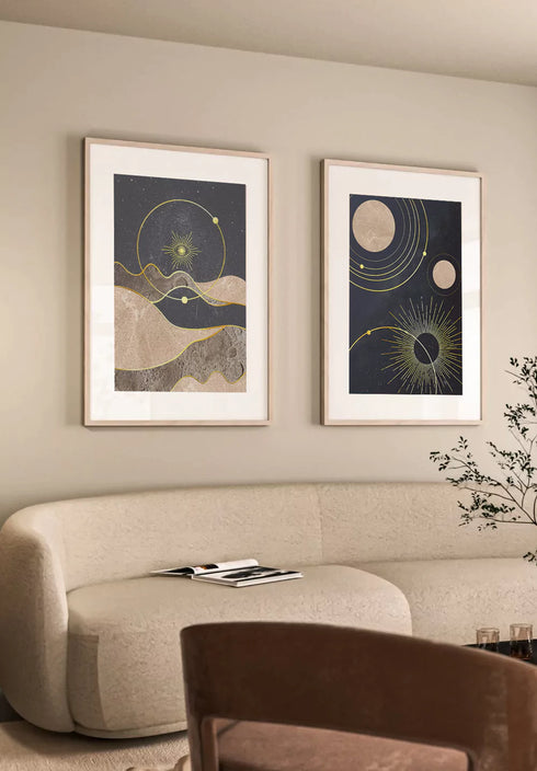 Planety Na Orbicie Złoty Plakat 50x70cm