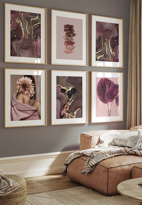 Rubin Minerał Lewy Rose Gold Plakat 50x70cm