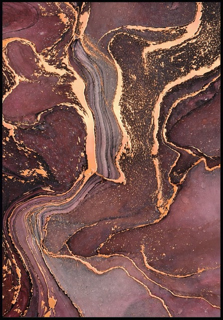 Rubin Minerał Lewy Rose Gold Plakat 50x70cm