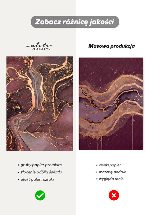 Rubin Minerał Lewy Rose Gold Plakat 50x70cm
