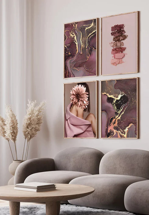 Rubin Minerał Lewy Rose Gold Plakat 50x70cm