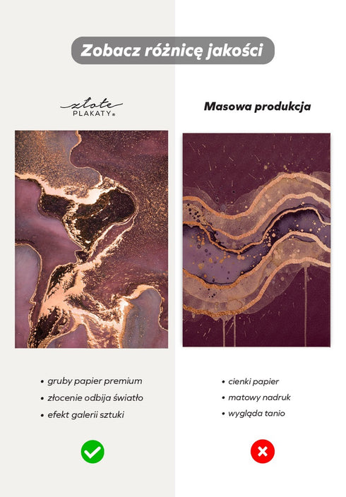 Rubin Minerał Prawy Rose Gold Plakat 50x70cm