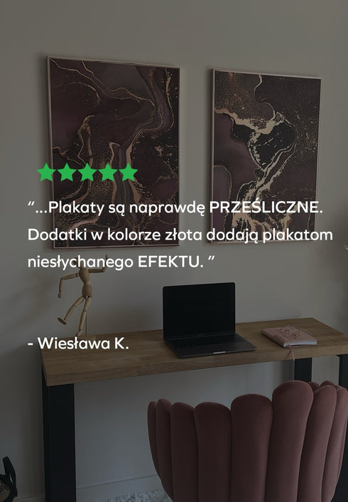 Rubin Minerał Prawy Rose Gold Plakat 50x70cm