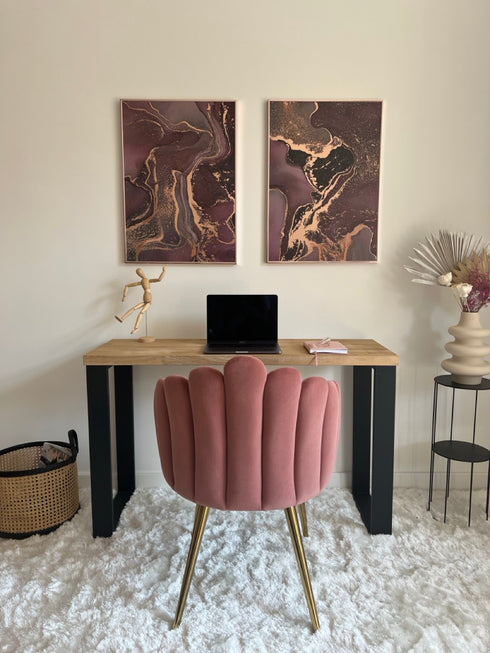 Rubin Minerał Prawy Rose Gold Plakat 50x70cm