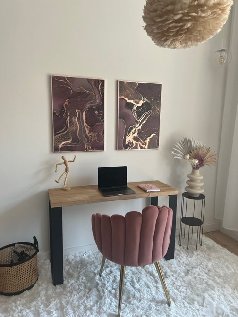 Rubin Minerał Prawy Rose Gold Plakat 50x70cm