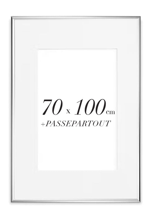 Srebrna Ramka z Passe-Partout 70x100cm