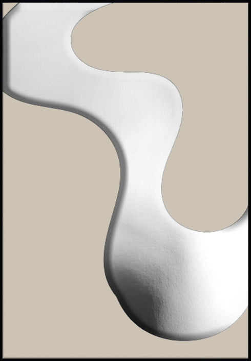 Beżowy Wir Lewy Srebrny Plakat 50x70cm