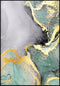 Turkusowa Akwarela Lewy Złoty Plakat 50x70cm