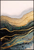 Turkusowa Farba Lewy Złoty Plakat 50x70cm