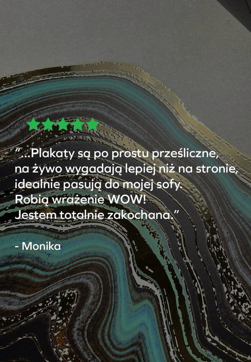 Turkusowy Agat Prawy Złoty Plakat 50x70cm