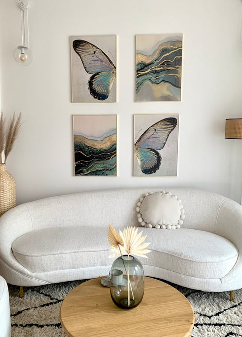 Turkusowy Motyl Lewy Złoty Plakat 50x70cm
