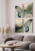 Turkusowy Motyl Prawy Złoty Plakat 50x70cm