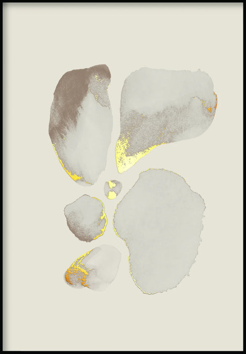 Kremowe Kamienie Prawy Złoty Plakat 50x70cm