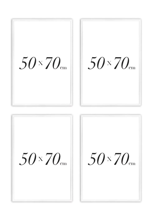 Zestaw 4 Białych Ramek 50x70cm
