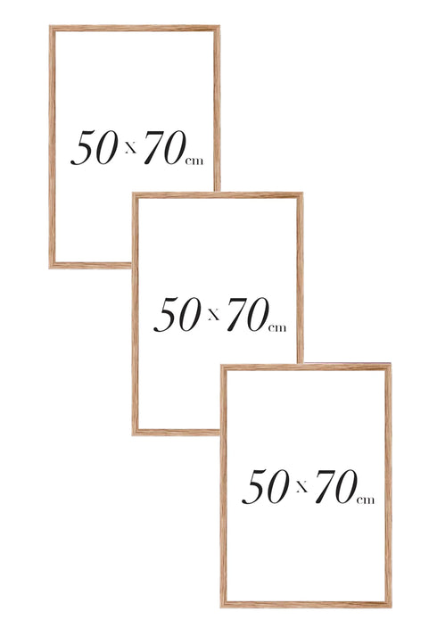 Zestaw 3 Dębowych Ramek 50x70cm