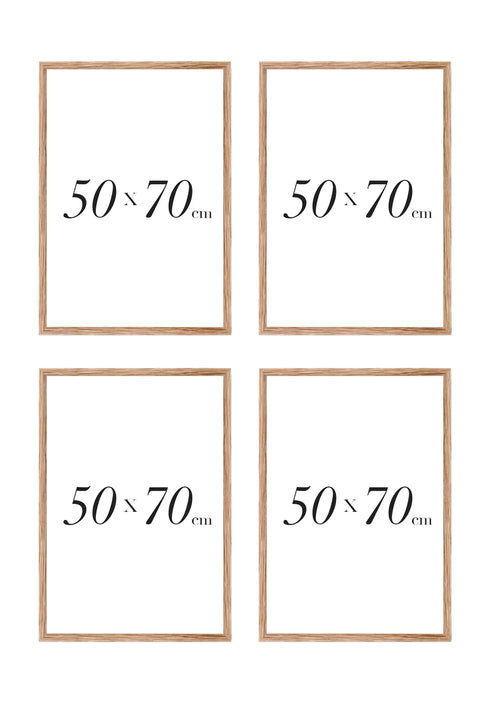 Zestaw 4 Dębowych Ramek 50x70cm