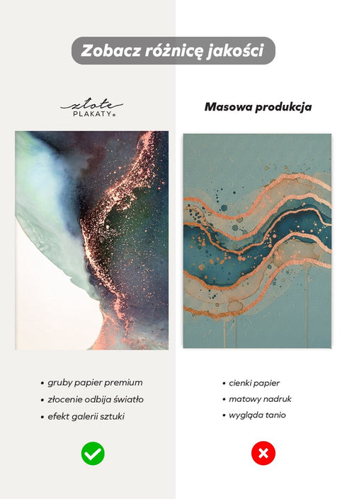 Zielona Farba Rose Gold Plakat 50x70cm