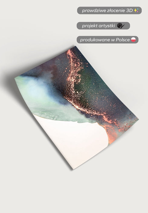 Zielona Farba Rose Gold Plakat 50x70cm