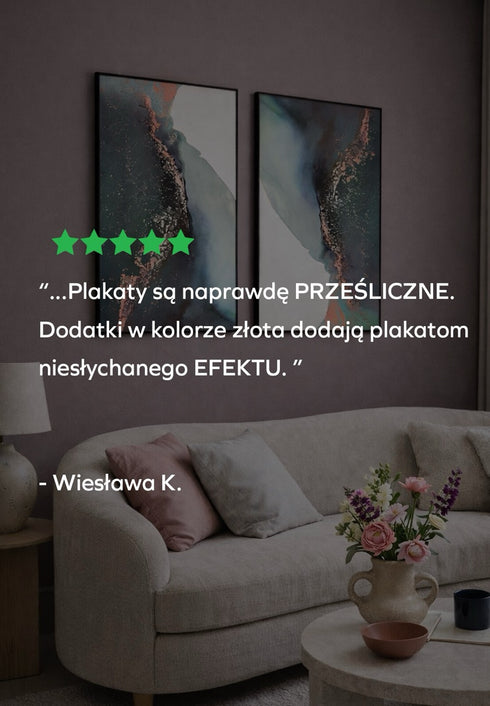 Zielona Farba Rose Gold Plakat 50x70cm