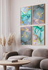Zielone Akwarele Złoty Plakat 50x70cm