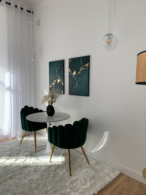 Zielony Marmur Złoty Plakat 50x70cm