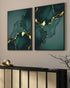 Zielony Marmur Złoty Plakat 50x70cm