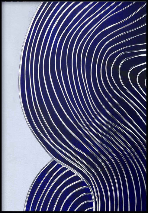 Japandi Line Art Lewy Srebrny Plakat 50x70cm